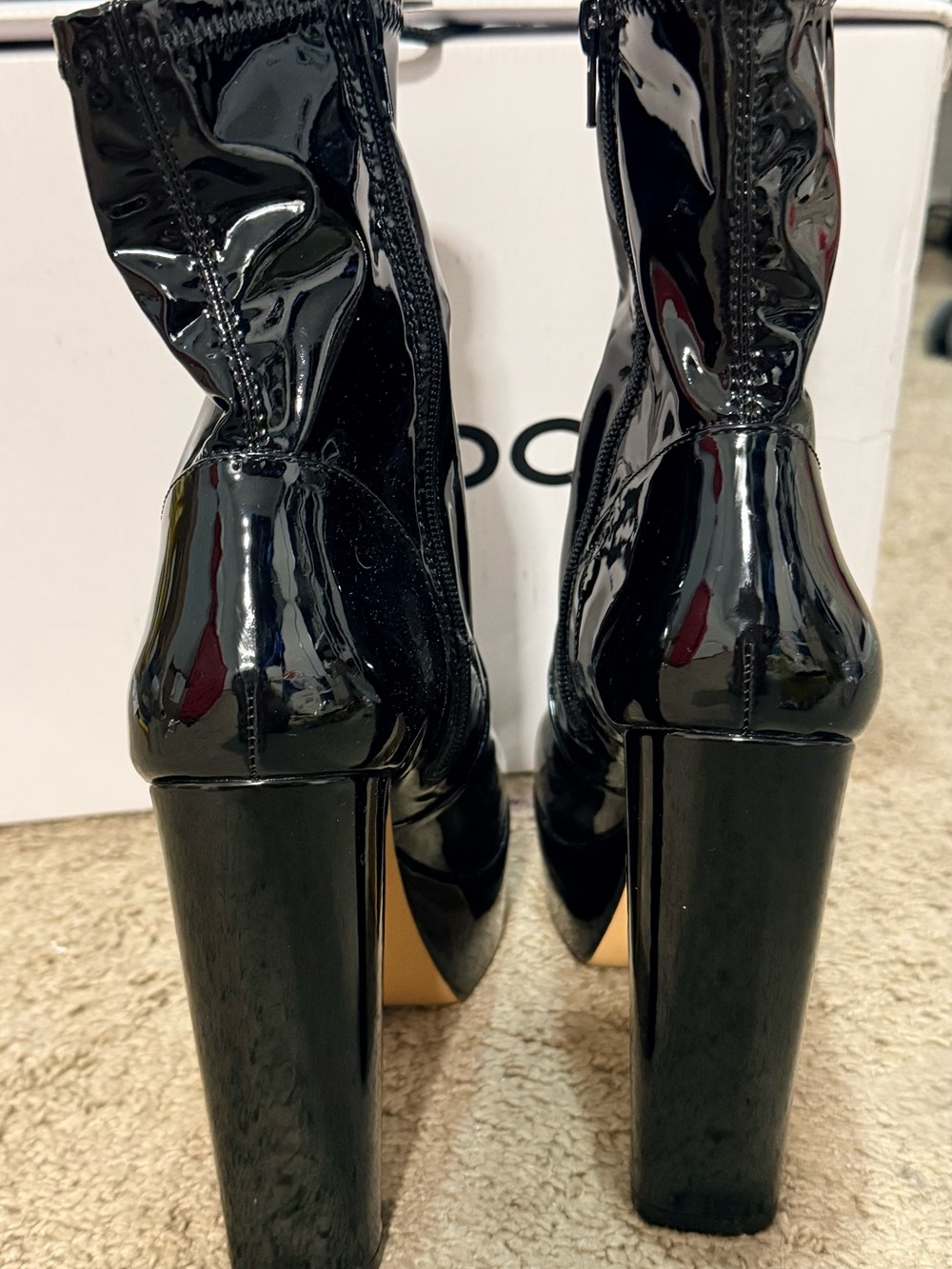 Black Patent Platform Ankle Boots - Women ALDO - Picture 3 of 7